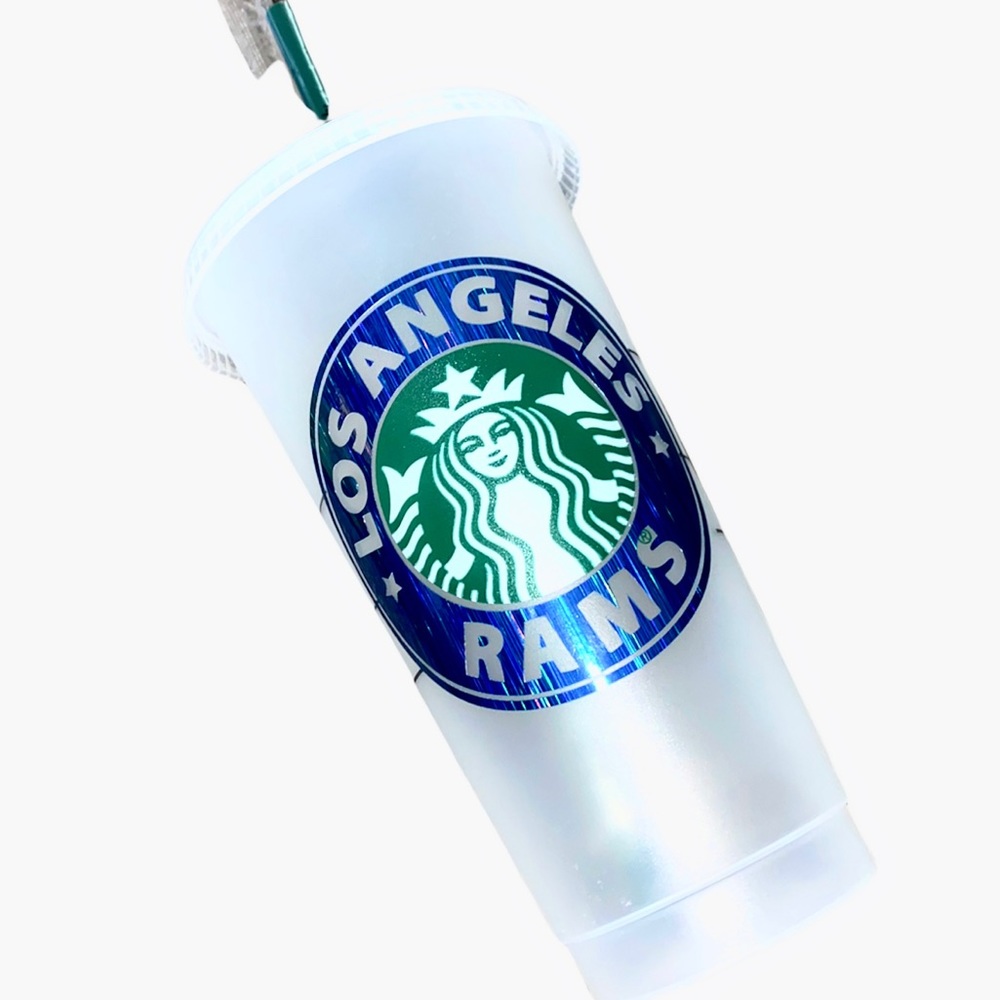 New Los Angeles Rams Custom Made Venti Starbucks Cold Cup